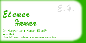 elemer hamar business card